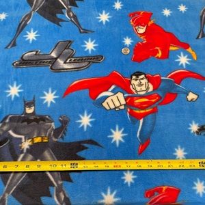SO SOFT! Justice League fleece fabric 110”x 58” Superman, Batman, and The Flash